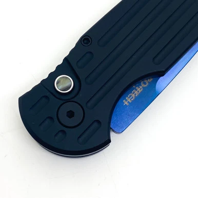 Pro-Tech TR-3 - Black Grooved Handle Aluminum / Sapphire Blue 154CM - TR-3 SB 3 Pro-Tech TR-3 - Black Grooved Handle Aluminum / Sapphire Blue 154CM - TR-3 SB - Image 3