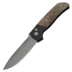Pro-Tech Terzuola ATCF - Black Aluminum W/ Maple Burl Inlays / Stonewash CPM-MagnaCut - BT2706