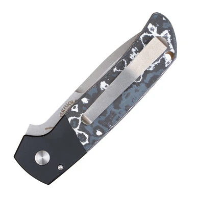 Pro-Tech ATCF, Black Aluminum W/ FatCarbon White Storm Inlays / Stonewash CPM-Magnacut - BT2731-WS 2 Pro-Tech ATCF, Black Aluminum W/ FatCarbon White Storm Inlays / Stonewash CPM-Magnacut - BT2731-WS - Image 2