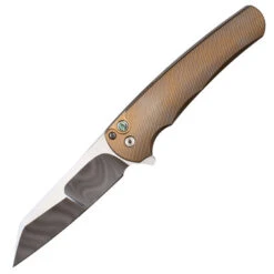 Pro-Tech Malibu Reverse Tanto Custom - 3D Bronze Ano Titanium / Mike Irie Hand Ground Mirror Polished - 007