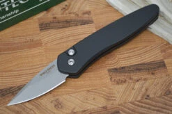 Pro Tech Half Breed Auto - Black Handle - S35VN Stonewash Blade