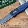 Pro Tech Emerson Auto - Black & Blue G-10 Handle / Acid Washed Blade