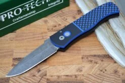 Pro Tech Emerson Auto - Black & Blue G-10 Handle / Acid Washed Blade