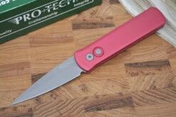 Pro Tech Godson Auto - Red Handle - 154CM Blasted Blade
