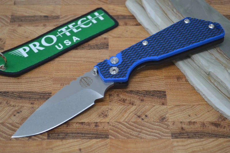 Pro Tech Strider SnG - Black/Blue Textured G-10 Handle / Stonewash Blade 1 Pro Tech Strider SnG - Black/Blue Textured G-10 Handle / Stonewash Blade