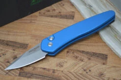 Pro Tech Half Breed Auto - Blue Handle - S35VN Stonewash Blade