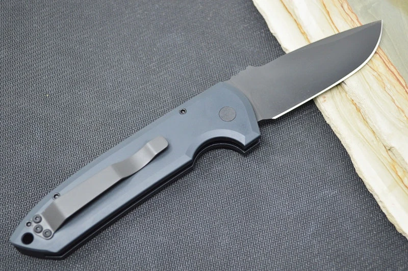 Pro Tech Rockeye OPERATOR Auto - Black Aluminum Handle / Tritium Push Button / Black CPM-S35VN Blade LG303-OPERATOR 2 Pro Tech Rockeye OPERATOR Auto - Black Aluminum Handle / Tritium Push Button / Black CPM-S35VN Blade LG303-OPERATOR - Image 2