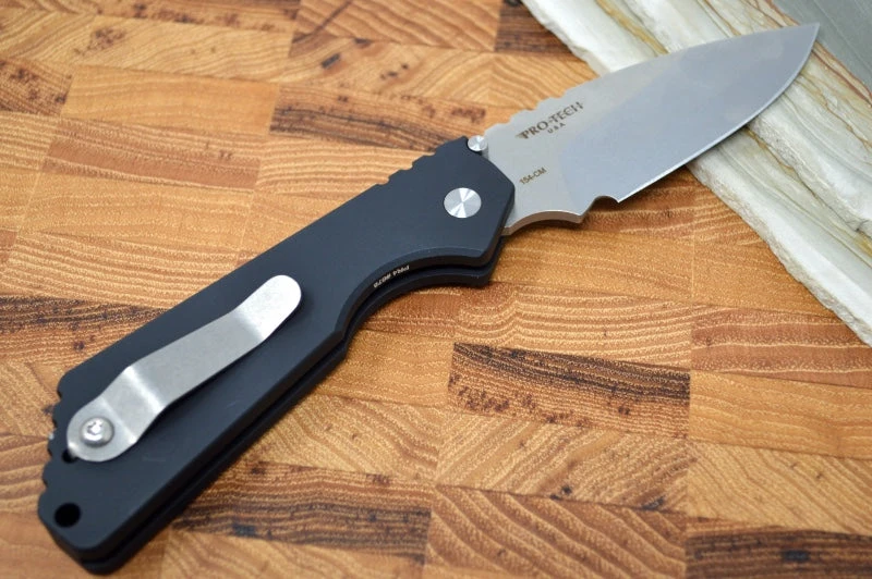 Pro Tech Strider SnG - Black Aluminum Handle / Stonewash Blade 2401 2 Pro Tech Strider SnG - Black Aluminum Handle / Stonewash Blade 2401 - Image 2