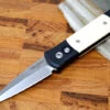 Pro Tech Godson Auto - Black Handle W/ Ivory Micarta Insert - 154CM Blasted Blade 751