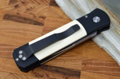 Pro Tech Godson Auto - Black Handle W/ Ivory Micarta Insert - 154CM Blasted Blade 751 -Pro-Tech Knives Shop DSC 0662