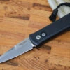 Pro Tech Godson Auto Greg Stevens Design - Black Handle W/ Black Leather Insert 7GSD-10