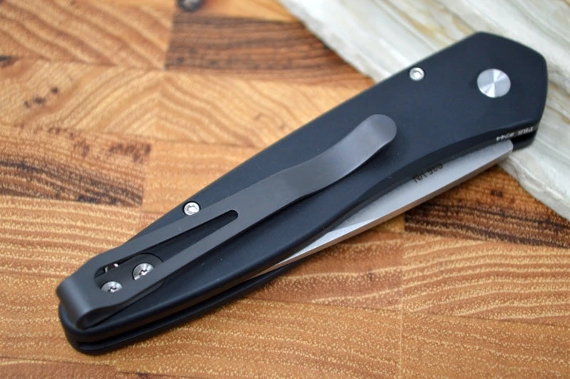 Pro Tech Newport Auto - Tuxedo Handle - S35VN Stonewash Blade 4 Pro Tech Newport Auto - Tuxedo Handle - S35VN Stonewash Blade - Image 4