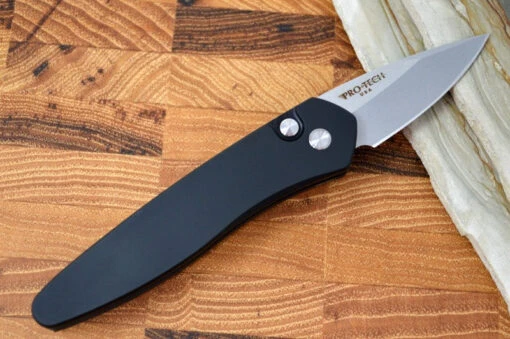 Pro Tech Half Breed Auto Left Handed - Black Handle - S35VN Stonewash Blade 3605-LH -Pro-Tech Knives Shop DSC 0990