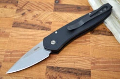 Pro Tech Half Breed Auto Left Handed - Black Handle - S35VN Stonewash Blade 3605-LH -Pro-Tech Knives Shop DSC 0991