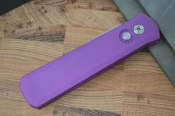 Pro Tech Godson Auto - Purple Handle - Satin Plain Edge Blade -Pro-Tech Knives Shop DSC 2894
