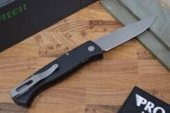 Pro Tech Small Brend Auto - Black Handle - Blasted Plain Edge Blade 6 Pro Tech Small Brend Auto - Black Handle - Blasted Plain Edge Blade -Pro-Tech Knives Shop DSC 2898