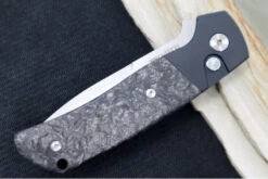 Pro Tech Terzuloa ATCF Auto - Black Aluminum & Dark Matter Carbon Fiber Handle / 3D Titanium Clip / Stonewash Drop Point Blade / CPM-Magnacut Steel BT2731 -Pro-Tech Knives Shop IMG 0059