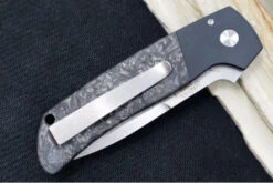 Pro Tech Terzuloa ATCF Auto - Black Aluminum & Dark Matter Carbon Fiber Handle / 3D Titanium Clip / Stonewash Drop Point Blade / CPM-Magnacut Steel BT2731 -Pro-Tech Knives Shop IMG 0060
