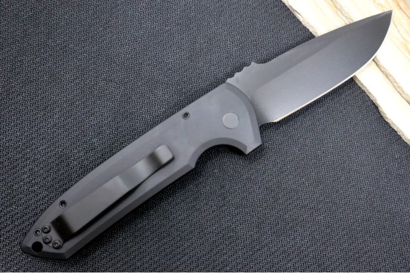 Pro Tech Rockeye OPERATOR Auto - Black Aluminum Handle / Tritium Push Button / Black CPM-D2 Blade LG303-D2OPERATOR 2 Pro Tech Rockeye OPERATOR Auto - Black Aluminum Handle / Tritium Push Button / Black CPM-D2 Blade LG303-D2OPERATOR - Image 2