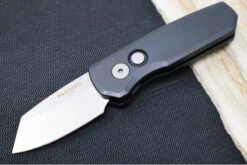 Pro Tech Runt Auto - Black Aluminum Handle / Stonewashed Reverse Tanto Blade / CPM-20CV Steel R5201