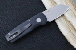 Pro Tech Runt Auto - Black Aluminum Handle / Stonewashed Reverse Tanto Blade / CPM-20CV Steel R5201 -Pro-Tech Knives Shop IMG 0932