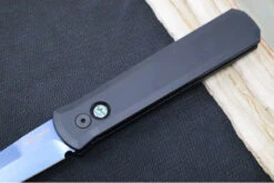 Pro Tech Godfather Auto - Black Aluminum Handle / Sapphire Blue Coated Blade / Abalone Push Button / Black Hardware 921-SB -Pro-Tech Knives Shop IMG 0945