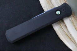 Pro Tech Godfather Auto - Black Aluminum Handle / Sapphire Blue Coated Blade / Abalone Push Button / Black Hardware 921-SB -Pro-Tech Knives Shop IMG 0947