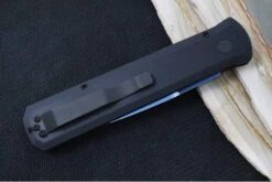 Pro Tech Godfather Auto - Black Aluminum Handle / Sapphire Blue Coated Blade / Abalone Push Button / Black Hardware 921-SB -Pro-Tech Knives Shop IMG 0948