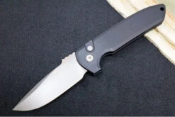 Pro Tech Rockeye Auto - Black Aluminum Handle / Smoky Grey DLC CPM-D2 Blade LG321-D2
