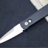 Pro Tech Godson Auto Limited - Black Anodized Aluminum Handle / Satin Finish / CPM-154 Blade / Pearl Inlay Push Button 721-LTD