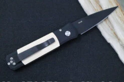 Pro Tech Godson Auto - Black Handle W/ Ivory Micarta Insert - 154CM Black Blade 752 -Pro-Tech Knives Shop IMG 1612