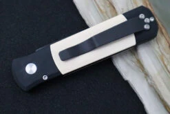 Pro Tech Godson Auto - Black Handle W/ Ivory Micarta Insert - 154CM Black Blade 752 -Pro-Tech Knives Shop IMG 1614