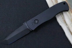 Pro Tech Emerson Operator Auto - Black Anodized Aluminum Handle / Black Finished Tanto Blade / CPM-154CM Steel / Tritium Push Button E7T-OPERATOR