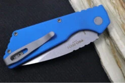 Pro Tech Strider PT+ Auto - Blue Anodized Aluminum Handle / Stonewash Finish / CPM-Magnacut Steel PT201-BLUE 7 Pro Tech Strider PT+ Auto - Blue Anodized Aluminum Handle / Stonewash Finish / CPM-Magnacut Steel PT201-BLUE -Pro-Tech Knives Shop IMG 1797