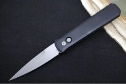 Pro Tech Godfather Auto - Black Aluminum Handle / Blasted Bead Blade 920