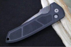 Pro Tech Rockeye Auto - Black Textured Aluminum Handle / Smoky Grey DLC CPM-D2 Blade LG325-D2 -Pro-Tech Knives Shop IMG 2932