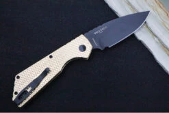 Pro Tech Strider PT+ Auto - Textured Bronzed Aluminum Handle / Black DLC Finish / Magnacut Steel / Black Hardware & Clip / Abalone Push Button Inlay PT236 -Pro-Tech Knives Shop IMG 2943