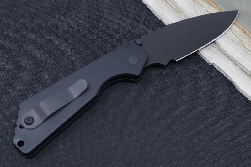 Pro Tech Strider SnG Operator - Black Aluminum Handle / Black Blade / Tritium Push Button 2403-OP 3 Pro Tech Strider SnG Operator - Black Aluminum Handle / Black Blade / Tritium Push Button 2403-OP - Image 3