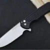 Pro Tech Mordax - Drop Point / Stonewash CPM-S45VN Blade / Black Aluminum Handle With A "Honeycomb" Pattern