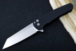 Pro Tech Malibu - Reverse Tanto / Stonewash 20CV Blade / Black Textured Aluminum Handle 5205