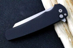 Pro Tech Malibu - Reverse Tanto / Stonewash 20CV Blade / Black Textured Aluminum Handle 5205 -Pro-Tech Knives Shop IMG 3361