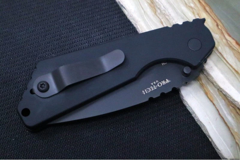 Pro Tech Strider SnG - Black Aluminum Handle / Black Blade 2403 4 Pro Tech Strider SnG - Black Aluminum Handle / Black Blade 2403 - Image 4