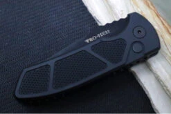 Pro Tech SBR Auto - Black Textured (Knurled) Aluminum Handle / Black Blade LG407 -Pro-Tech Knives Shop IMG 5697