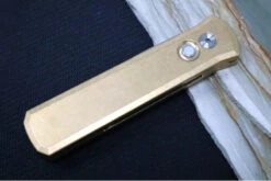 Pro Tech Godson Auto Limited Edition - Stonewashed Bronze Aluminum Handle / Bronzed Hardware / Satin Finished Blade / Mother Of Pearl Push Button 7110 -Pro-Tech Knives Shop IMG 6185