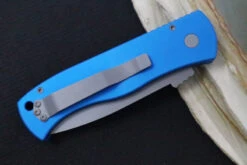 Pro Tech Emerson Auto - Blue Anodized Aluminum Handle / Blasted Finished Tanto Blade / CPM-154CM Steel E7T01-BLUE 7 Pro Tech Emerson Auto - Blue Anodized Aluminum Handle / Blasted Finished Tanto Blade / CPM-154CM Steel E7T01-BLUE -Pro-Tech Knives Shop IMG 6512