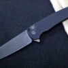 Pro Tech Malibu Flipper - 20CV Steel / Reverse Tanto In Black DLC Finsh / Textured Black Aluminum Handle 5206