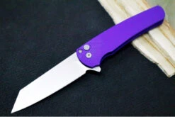 Pro Tech Malibu - Reverse Tanto / Stonewash 20CV Blade / Purple Textured Aluminum Handle 5205-PURP