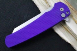 Pro Tech Malibu - Reverse Tanto / Stonewash 20CV Blade / Purple Textured Aluminum Handle 5205-PURP -Pro-Tech Knives Shop IMG 7078