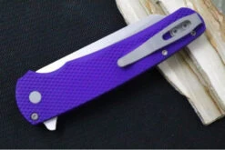 Pro Tech Malibu - Reverse Tanto / Stonewash 20CV Blade / Purple Textured Aluminum Handle 5205-PURP -Pro-Tech Knives Shop IMG 7079