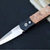 Pro Tech Godson Auto - Black Handle W/ Maple Burl Insert - 154CM Satin Blade 706